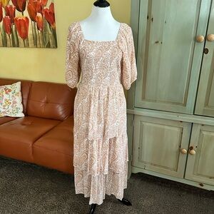Elegant Cream Paisley Dress